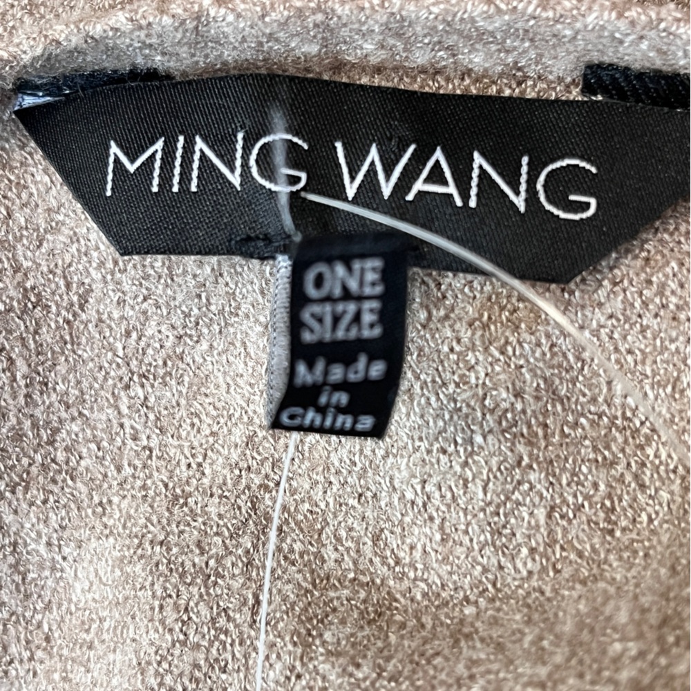NEW Ming Wang Poncho Sweater Taupe Rhinestone Ombré Embellishment O/S NWT - Picture 9 of 15